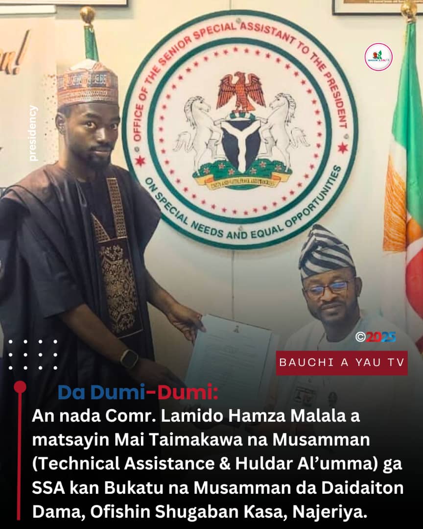 GAMJI_ONL_RPRTS's tweet image. YANZU-YANZU: An Nada Comr. Lamido Hamza Malala Amatsayin S A (Technical Assistance Community Engagement) Office Of The SSA to President on Special Needs and Equal Opportunities #adamawa #gombe #bauchi