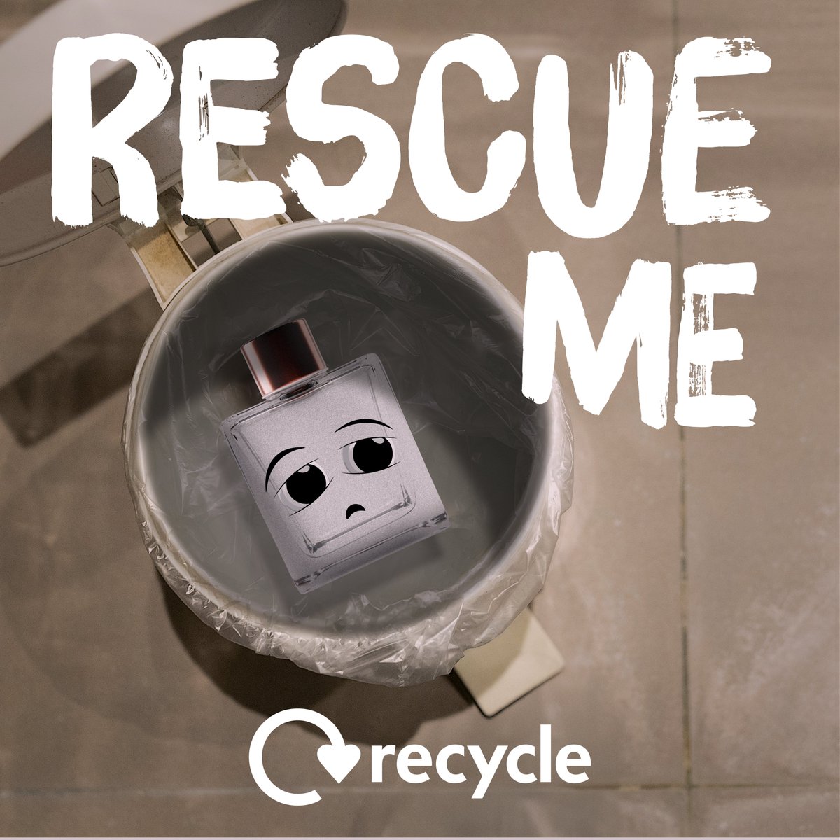 JointWasteSols's tweet image. Empty perfume bottle? If the bottle is made entirely of glass, you can pop it in your recycling bin. If it contains metal or plastic parts (like pumps or springs), put it in your rubbish bin #RecycleWeek