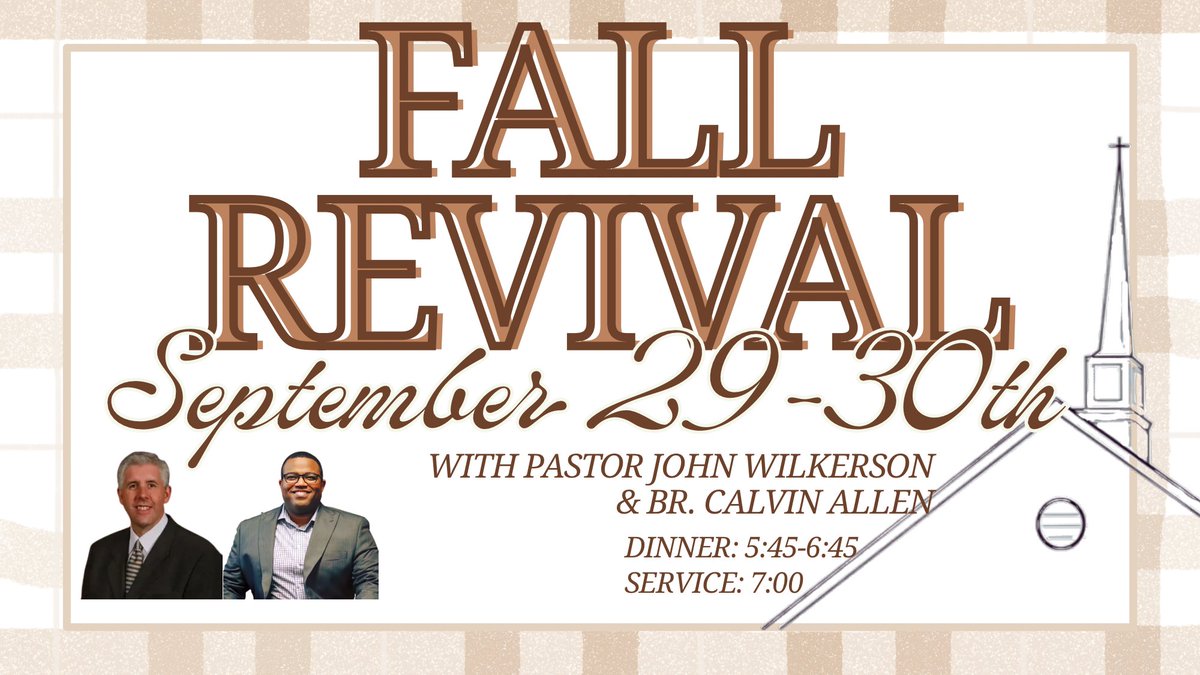 pathiggins23's tweet image. If you are local and this meeting would be an encouragement, we’d love to see you! We’ll also be hosting a Christian School Revival on Tuesday morning at 11:00. 
@CalvinAllenFQ will be preaching on Tuesday to the 7-12 grade students.