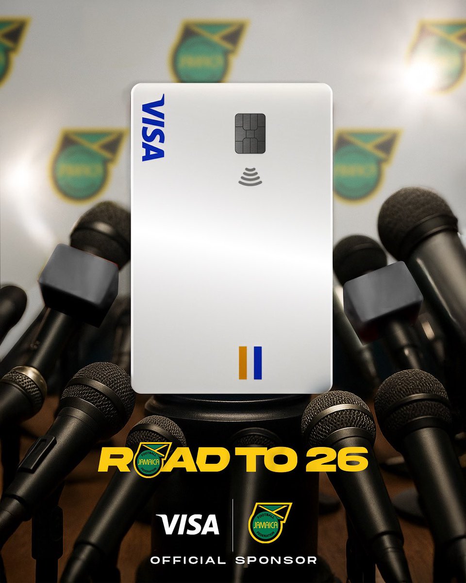 Breaking News for Jamaica’s football! ⚽🇯🇲

Visa is now an official sponsor of the Reggae Boyz on our Road to 2026, joining as the team’s Official Payment Technology Partner. @visajamaica 

Stay locked to our pages today for an exciting offer from Visa! 🎉