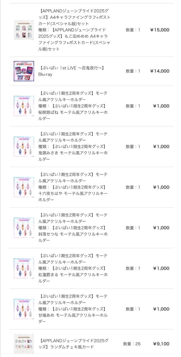 ジューンブライドと百鬼夜行のグッズ来る〜