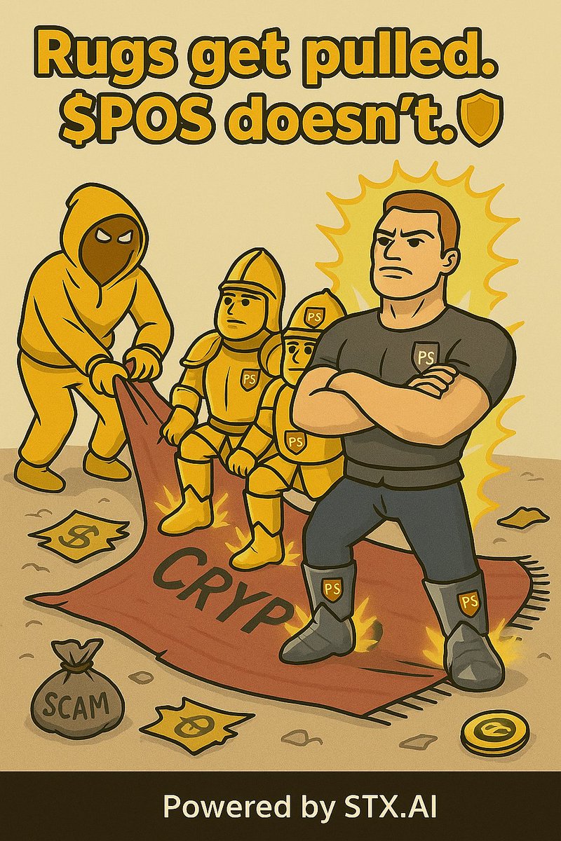 BigDanstx's tweet photo. They pull rugs. We pull together. The $POS Army doesn’t fall, we STOMP scams into the dirt. #POSArmy #PoweredBySTXAI
@stxposcoin https://t.co/dunopEqkyp