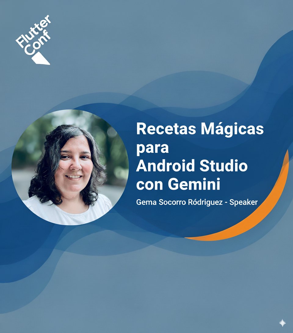 flutterconfes's tweet image. ¿Magia en Android Studio?
¡Sí, con Gemini! Gema Socorro (@gemamsr) nos mostrará en #FlutterConf2025 recetas mágicas para revolucionar nuestro workflow. ¡No te pierdas cómo multiplicar tu productividad! 🪄💻
@FlutterLleida @FlutterMalaga @GDG_ES @GDGMarbella