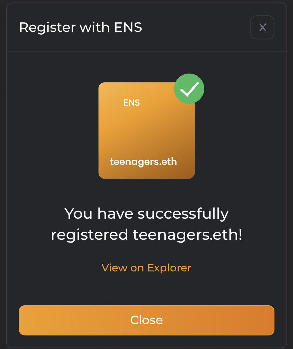 Web3🐳.eth (@web3whale_eth) on Twitter photo Sniped Teenagers.eth with $0.82 premium…🤯
I don’t know how this was possible considering Students.eth sold for 2.25E a month ago…🥵
Always <a href="/ensvision/">Vision.eth</a> making things happen!🫶🏼 Sniped Teenagers.eth with $0.82 premium…🤯
I don’t know how this was possible considering Students.eth sold for 2.25E a month ago…🥵
Always <a href="/ensvision/">Vision.eth</a> making things happen!🫶🏼