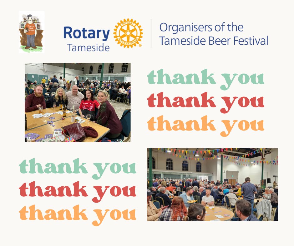 What more can we say. Through your generosity and that of our sponsors, advertisers, volunteers and entertainers, our Tameside Beer Festival raised over £9000 for charity.