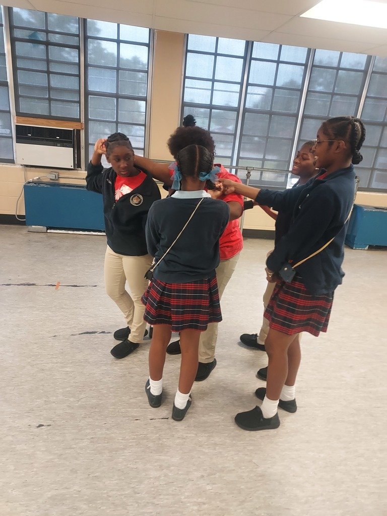Today was the first meeting of the 7th grade Evolving Butterflies. Due to scheduled 7th grade testing, only the 8th graders were able to meet last week. Our 7th grade Butterflies participated in trust-building activities like The Human Knot.