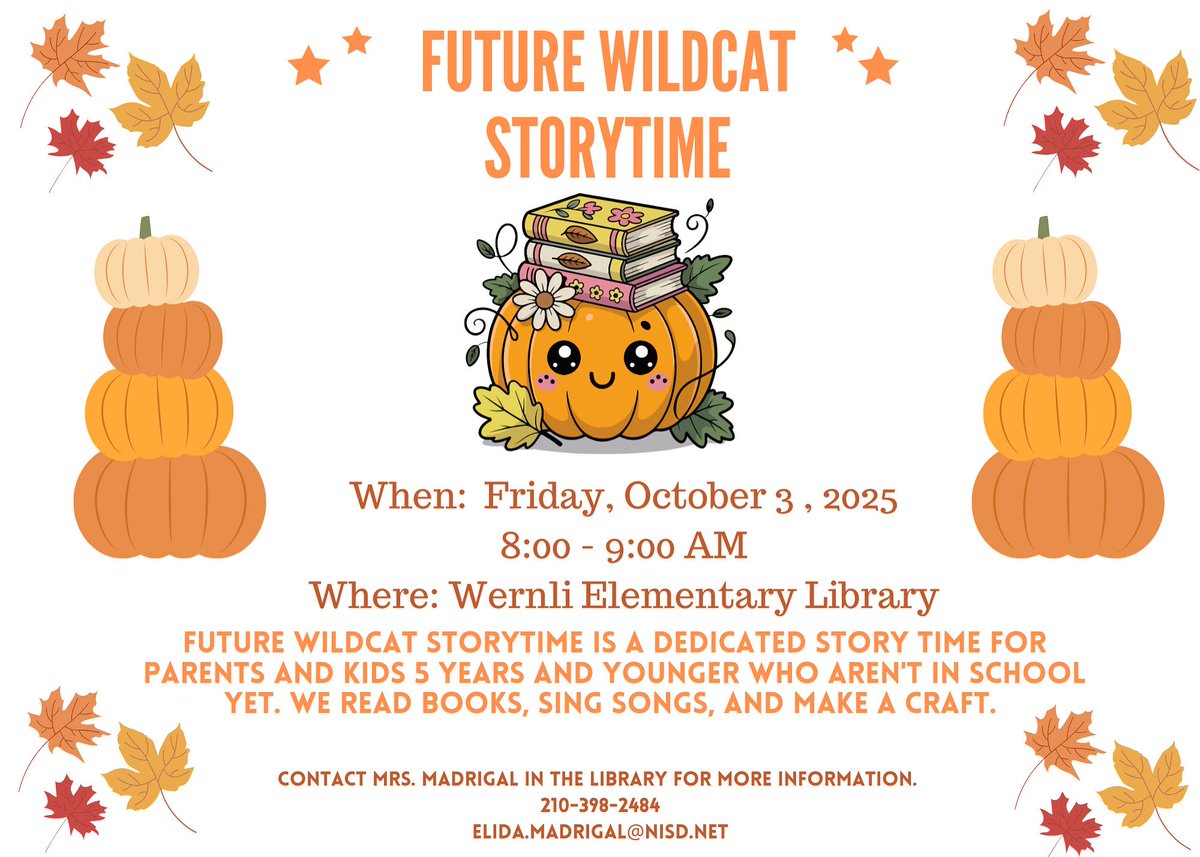 WernliLibrary's tweet image. Come join us for some Fall fun!