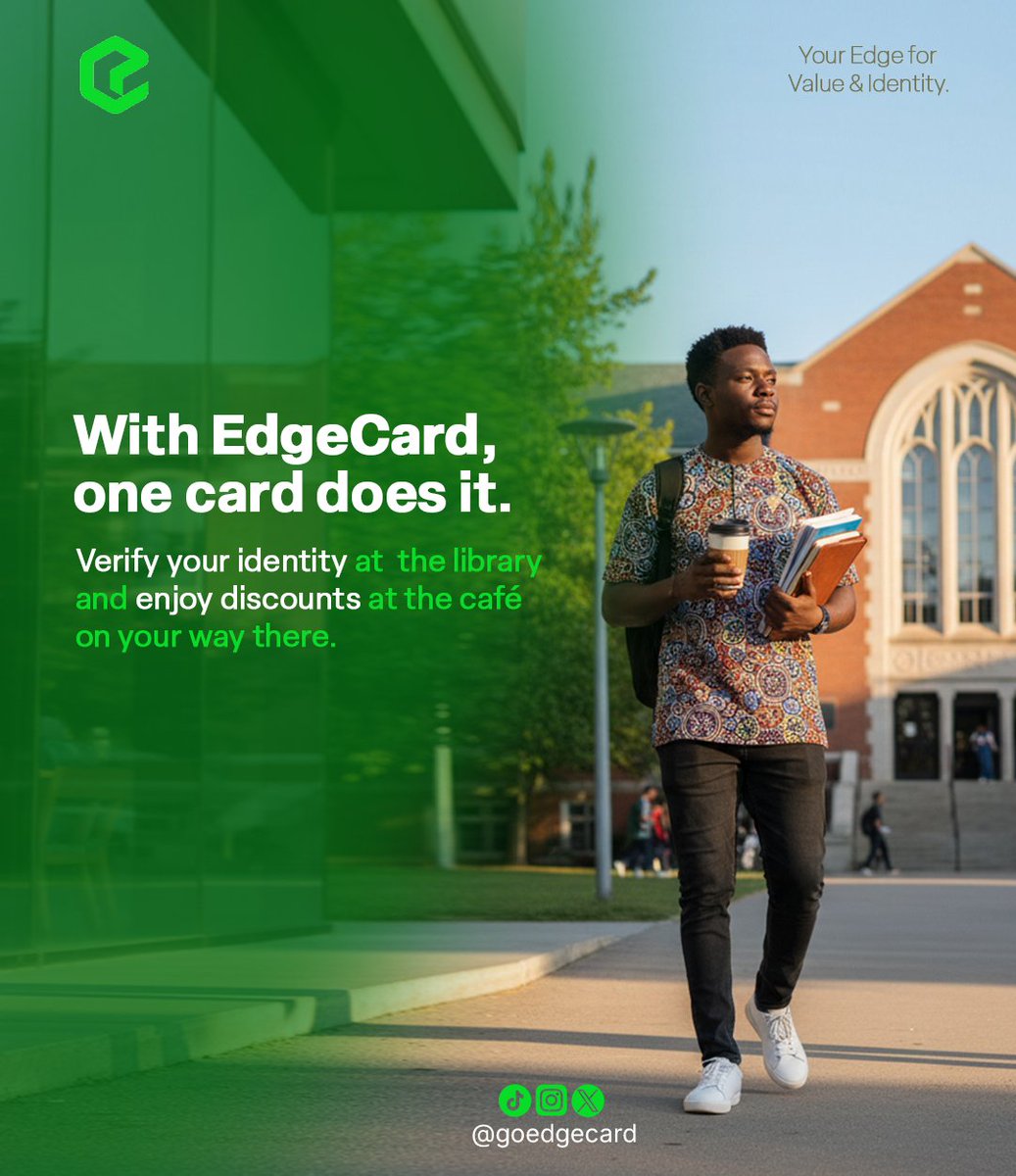edgecard_'s tweet image. One card. Two wins. Verify your ID at the library, then sip your savings at the café. That’s Edgecard living. 

#Edgecard #discountedprice #goedgecard #livestyle #youradvantage