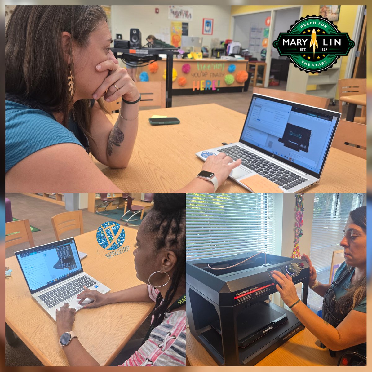 APSITKrystle's tweet image. @TinkerCAD, @MakerBot, FlashForge, 3D printing galore… Had an absolute blast showing off the magic of bringing ideas to life layer by layer with Ms. Shumacher and Dr. J at @APSMaryLin! 🖤✨ #3DPrinting #MakersGonnaMake #EdTechFun🖤✨ @APSInstructTech @apsitnatasha