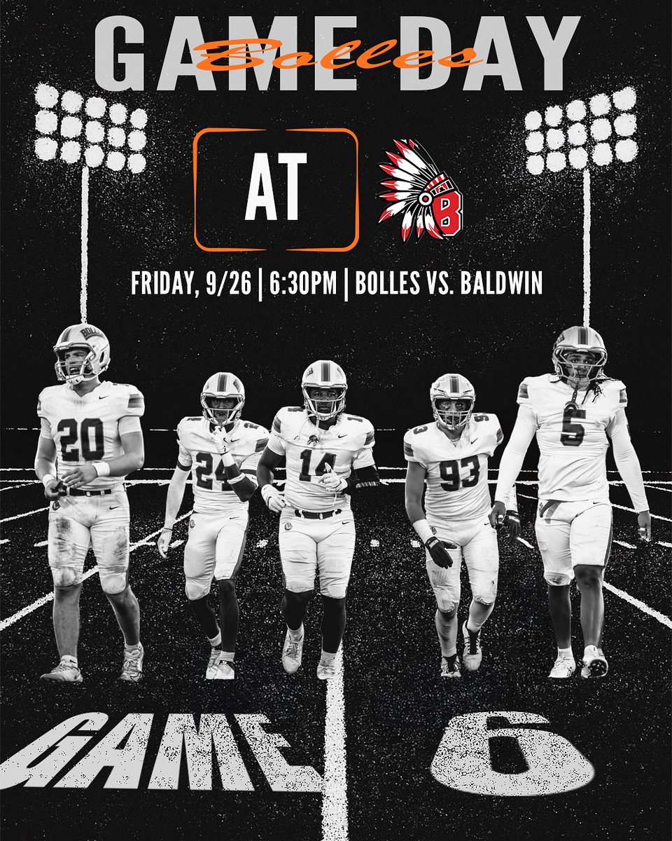 It’s Game Day!! 👏6️⃣ <a href="/Bolles_Football/">Bolles Football</a> 

🗓️9/26 Tonight! 
⏰6:30 PM
📍AT Baldwin 
🫵See you there! 

#bollesfootball #highschoolfootball #fnl