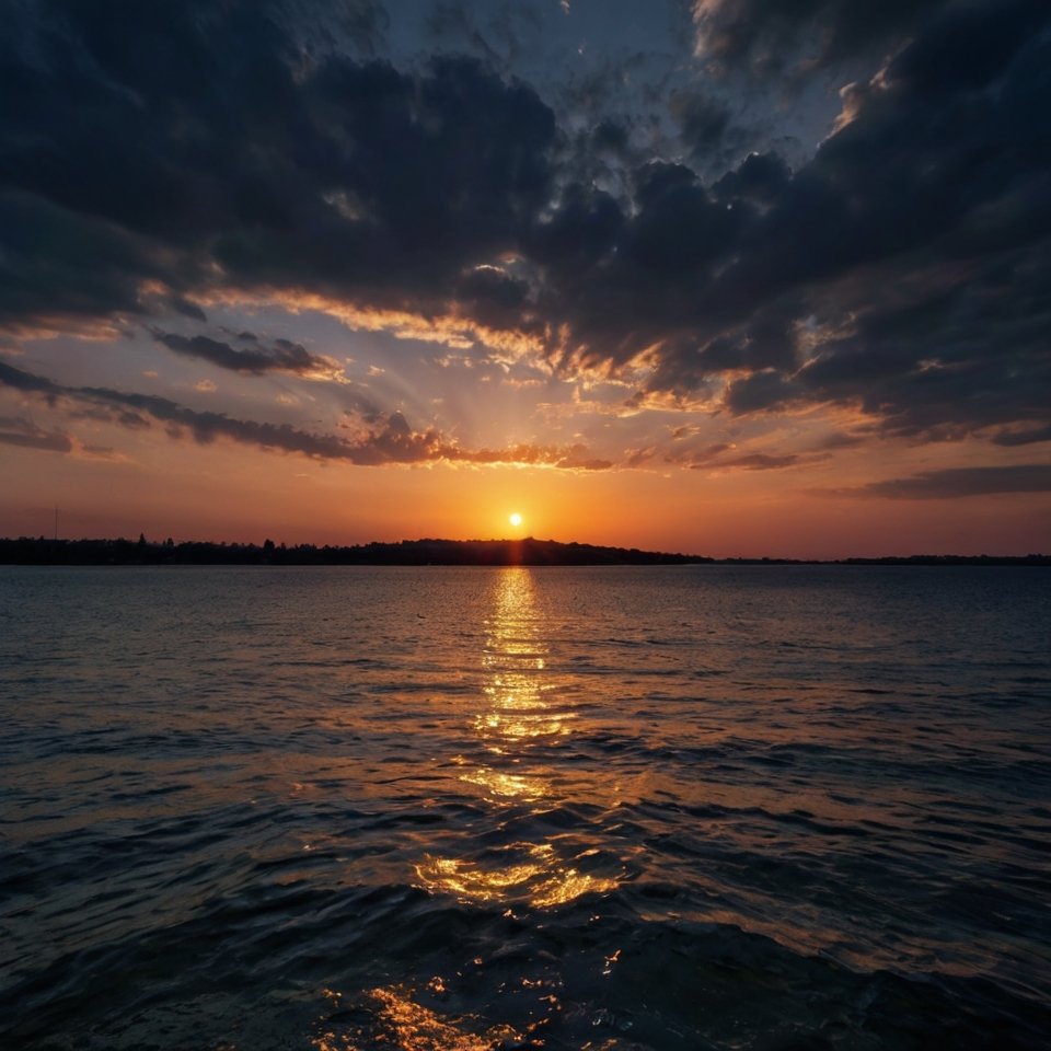 In the quiet blaze of dusk, the sky writes its final poem.