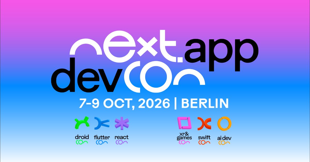 droidconBerlin's tweet image. See all you #AndroidDevs next year! ✨ Why choose ONE conference when you can have SIX? Your ticket to next.app devcon is an all-access pass to the entire #MobileDev ecosystem — #Android, #iOS, #Flutter, #ReactNative, #AI, &amp;amp; #XR gaming. We’ll see you next year at…