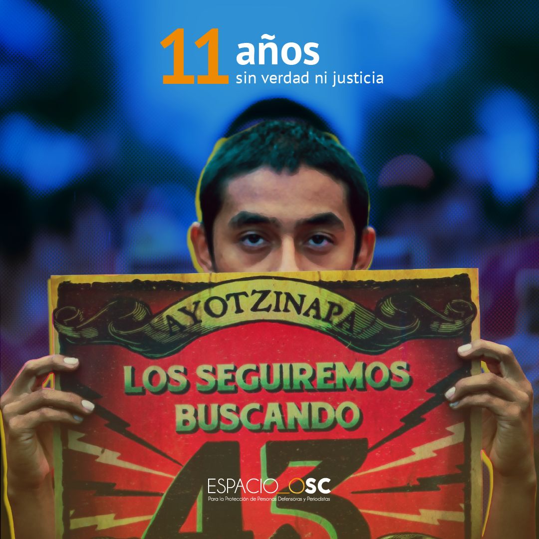 Han pasado 11 años y la herida de #Ayotzinapa sigue abierta.

Madres, padres y estudiantes nos recuerdan que la memoria, la dignidad y la lucha por verdad y justicia no se apagan. ⚖️

Desde el #EspacioOSC nos sumamos a esta exigencia de #Justicia.

🕯️ #Ayotzinapa11Años 🐢