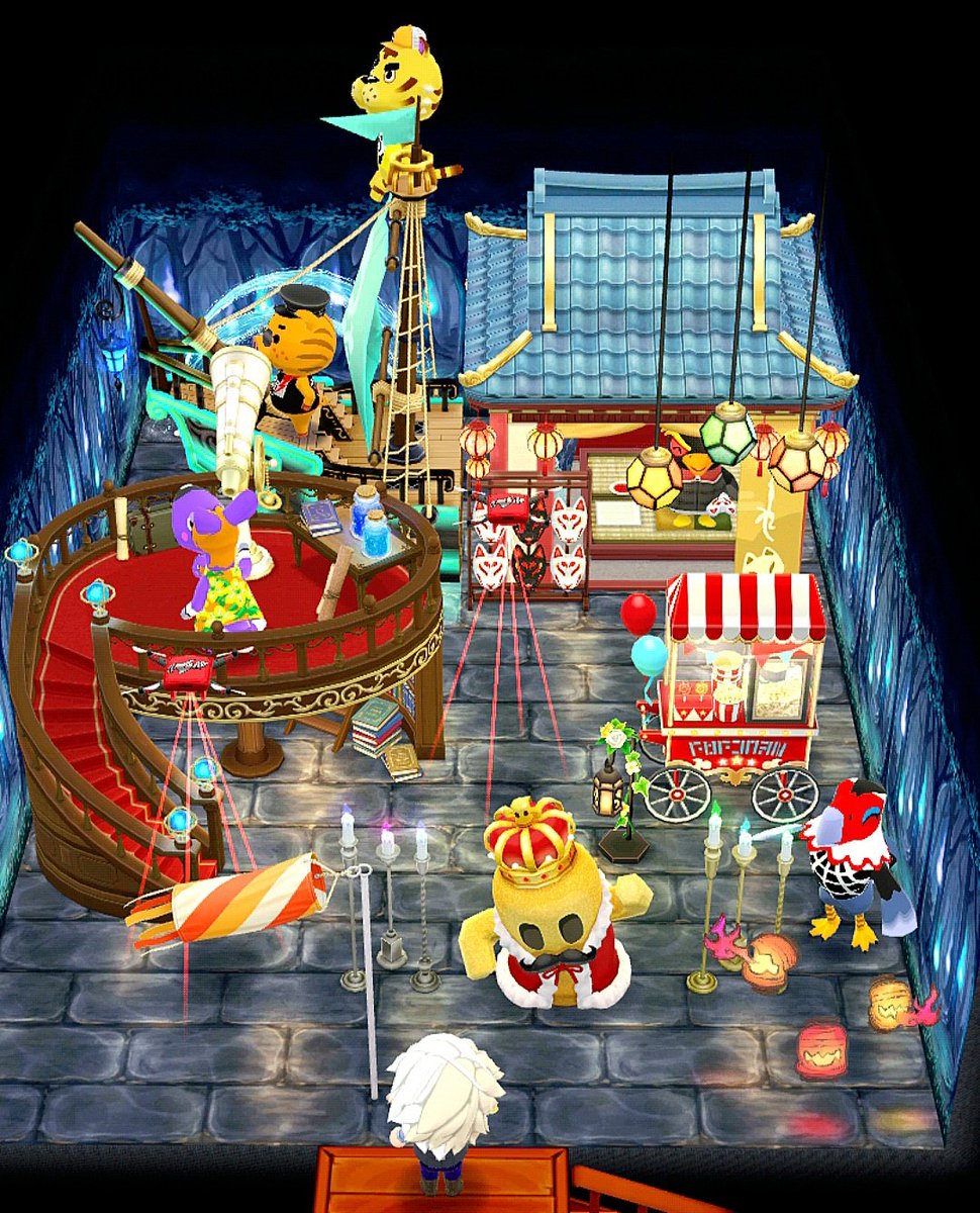 仕事の休憩終わり間近、
残り時間約5分だけで、
即興で何かを部屋を作ろうとした結果がこちらです🤣🤣🤣

意味が分からんwwwwww＼(^o^)／

#ポケ森
#ポケ森コンプリート
#acpc