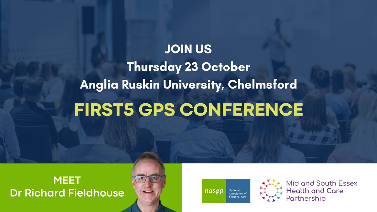 NASGP (@nasgp) on Twitter photo Early-career GPs face one of the most challenging starts that we’ve ever seen in general practice. That’s why we’ll be at @msetraininghub ’s First5 event on 23 Oct for GPs in the first five years of their career. Email info@nasgp.org.uk for more info.
#TeamGP <a href="/rafieldhouse/">Richard Fieldhouse</a> Early-career GPs face one of the most challenging starts that we’ve ever seen in general practice. That’s why we’ll be at @msetraininghub ’s First5 event on 23 Oct for GPs in the first five years of their career. Email info@nasgp.org.uk for more info.
#TeamGP <a href="/rafieldhouse/">Richard Fieldhouse</a>
