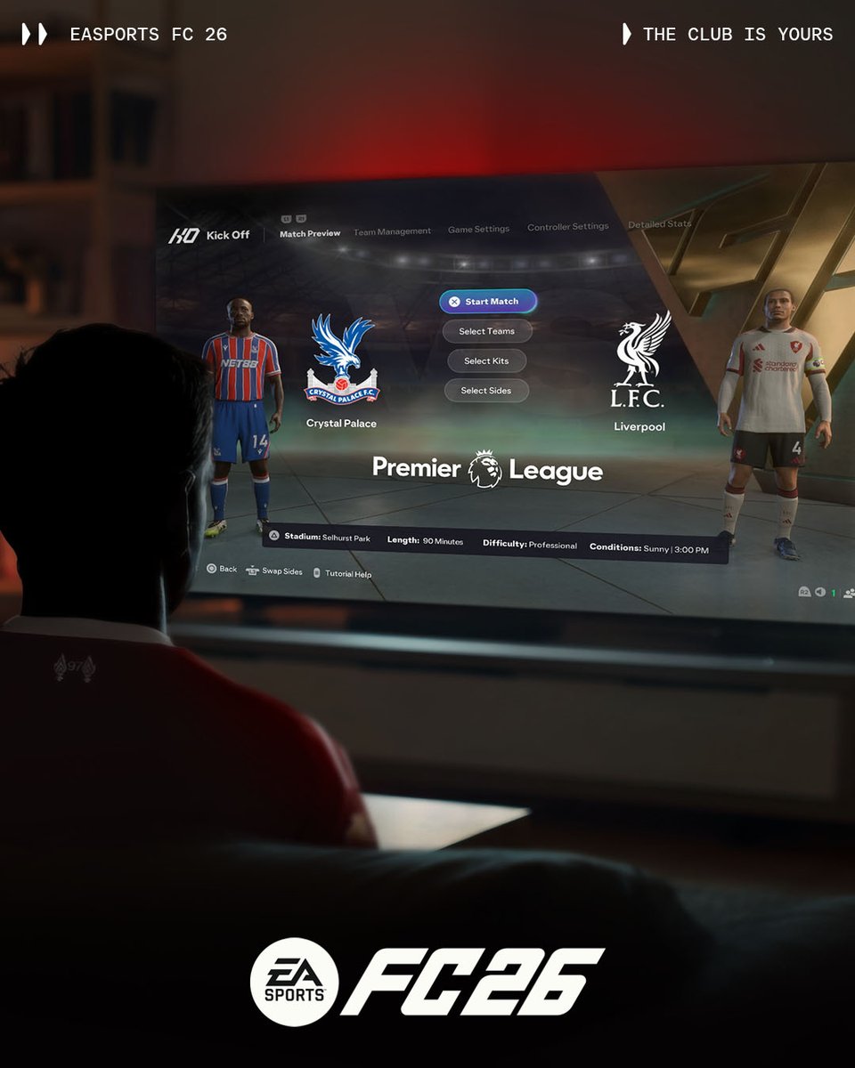 Loading in on MATCHDAY 🎮▶️ #CRYLIV 

We travel to Selhurst Park to take on Crystal Palace ✊

<a href="/EASPORTSFC/">EA SPORTS FC</a> #FC26 | #Ad