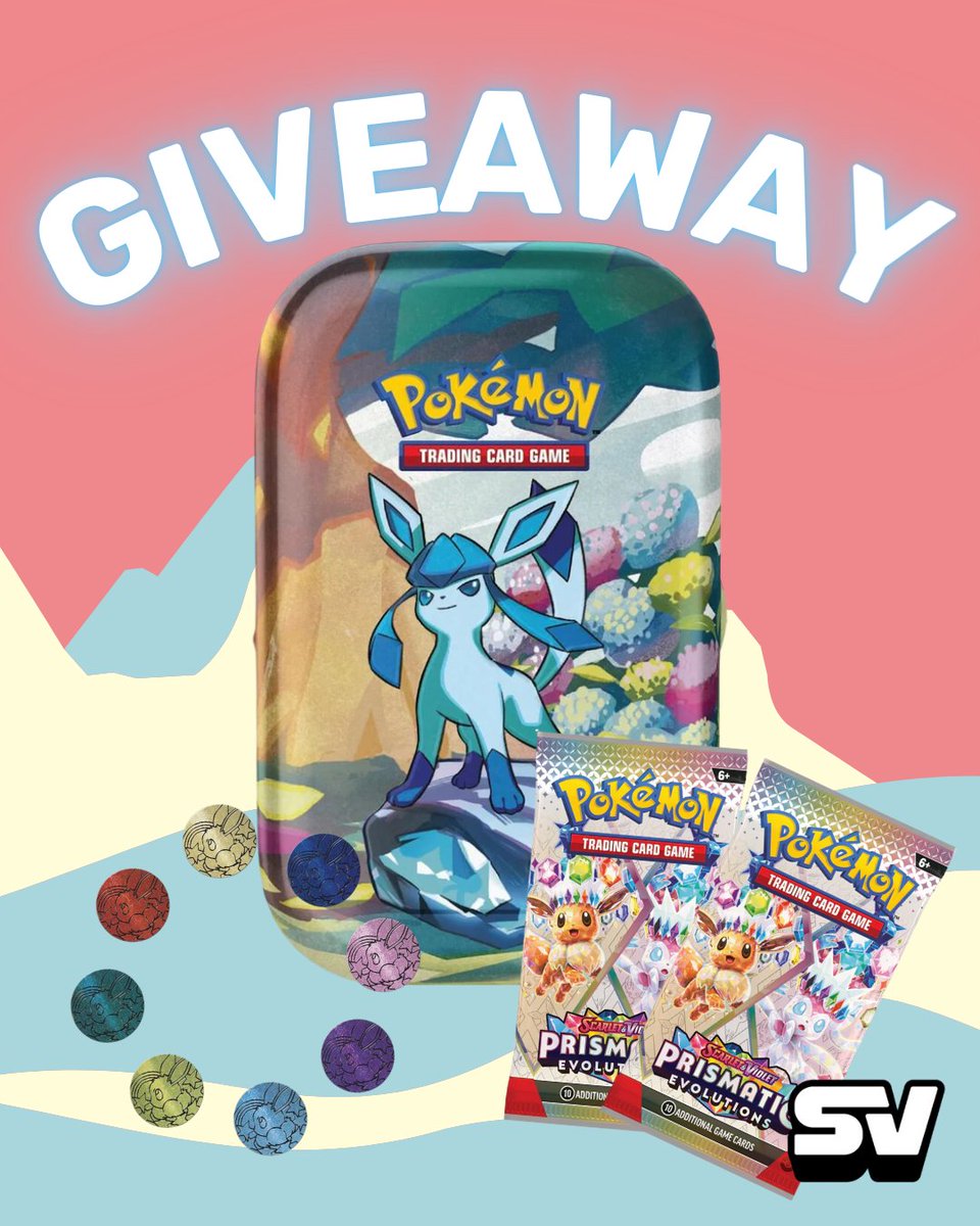 MyShopville's tweet image. It's GIVEAWAY TIME!

We're giving a LUCKY WINNER a Pokemon TCG: Scarlet &amp;amp; Violet Prismatic Evolutions Mini Tin - Glaceon!

*This giveaway is not affiliated with X*

To enter:
🔥follow us
🔥like this post
🔥retweet this post
Extra entries if you enter on Instagram and Facebook!…