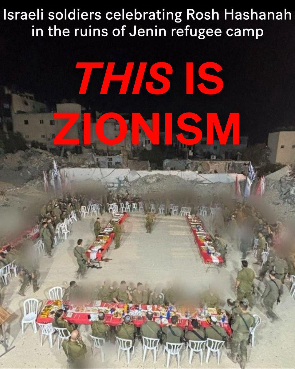 We are appalled, yet unsurprised, to see Israeli soldiers celebrating the Jewish new year, Rosh Hashanah, amid the ruins of Jenin refugee camp in the occupied West Bank. Over six months ago, the Israeli military turned Jenin into a ghost town, demolishing homes and displacing