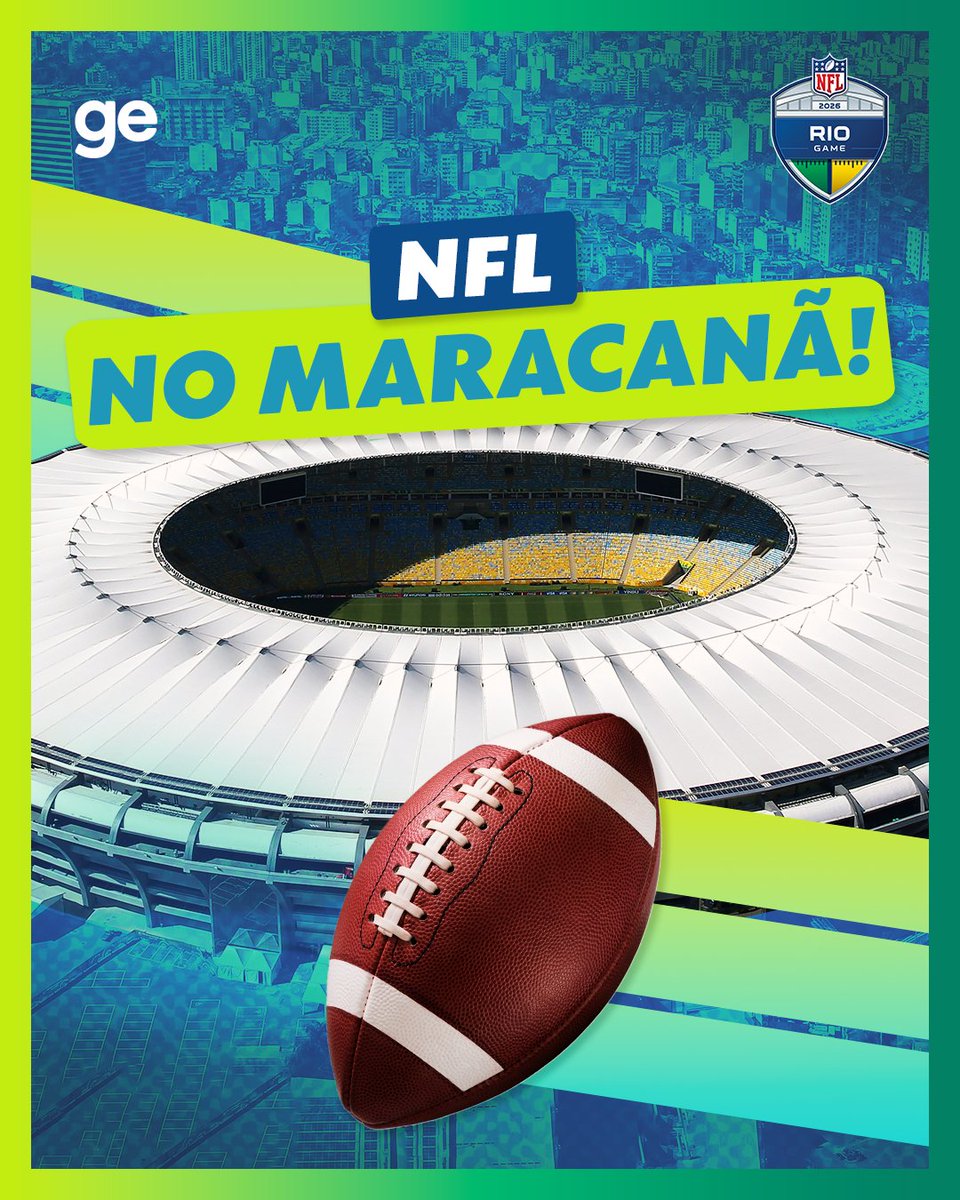 A BOLA OVAL VAI VOAR NO MARACANÃ!  🏈 🇧🇷

A NFL fechou acordo para realizar, no mínimo, três partidas de temporada regular no Maracanã a partir de 2026.

Você vai ver tudo com transmissão do Grupo Globo no @Sportv, na getv e no <a href="/globoplay/">globoplay</a>

Confira todos os detalhes ➡️