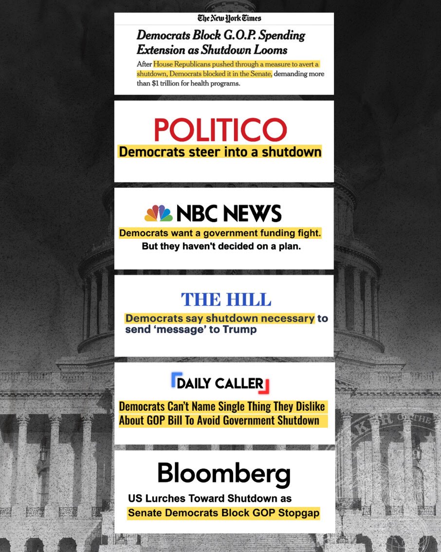 “If the government shuts down it’s due to republicans…” 🤡
Typical lying democrats!! Even the fake news knows they can’t fully get away with this BS!! 🤣 
America is AWAKE, not WOKE!! 🇺🇸
