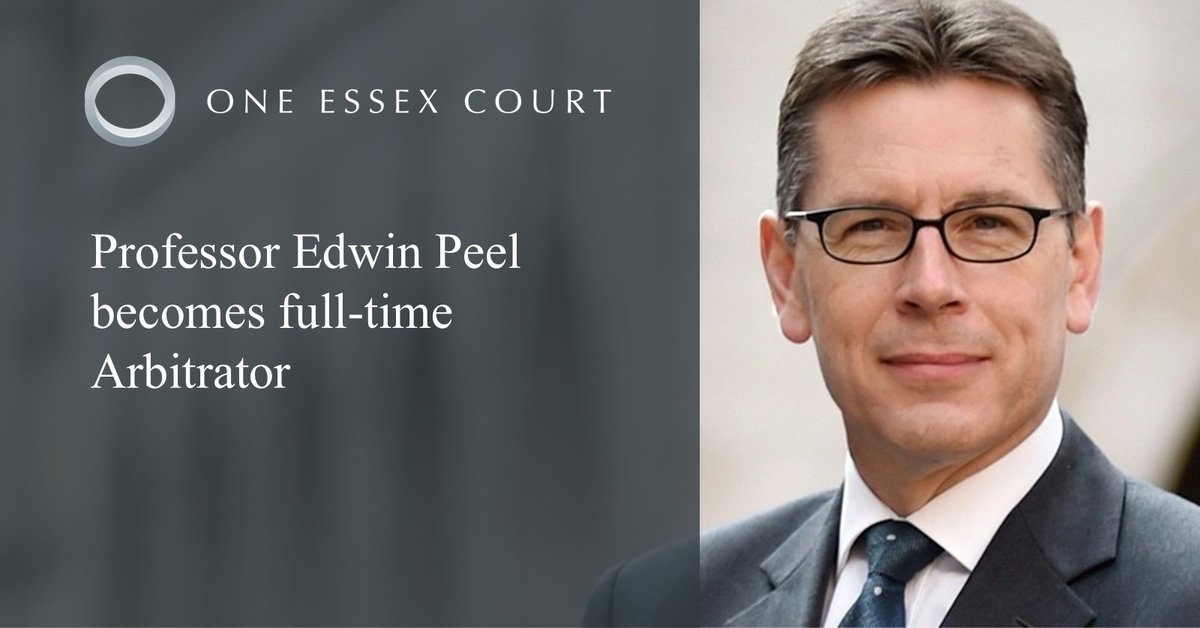 Professor Edwin Peel becomes full-time Arbitrator

Recognised as one of the leading authorities on contract law, he regularly appeared before the Court of Appeal, Supreme Court and internationally in leading cases. He is now a full-time arbitrator.

oeclaw.co.uk/news/view/prof…