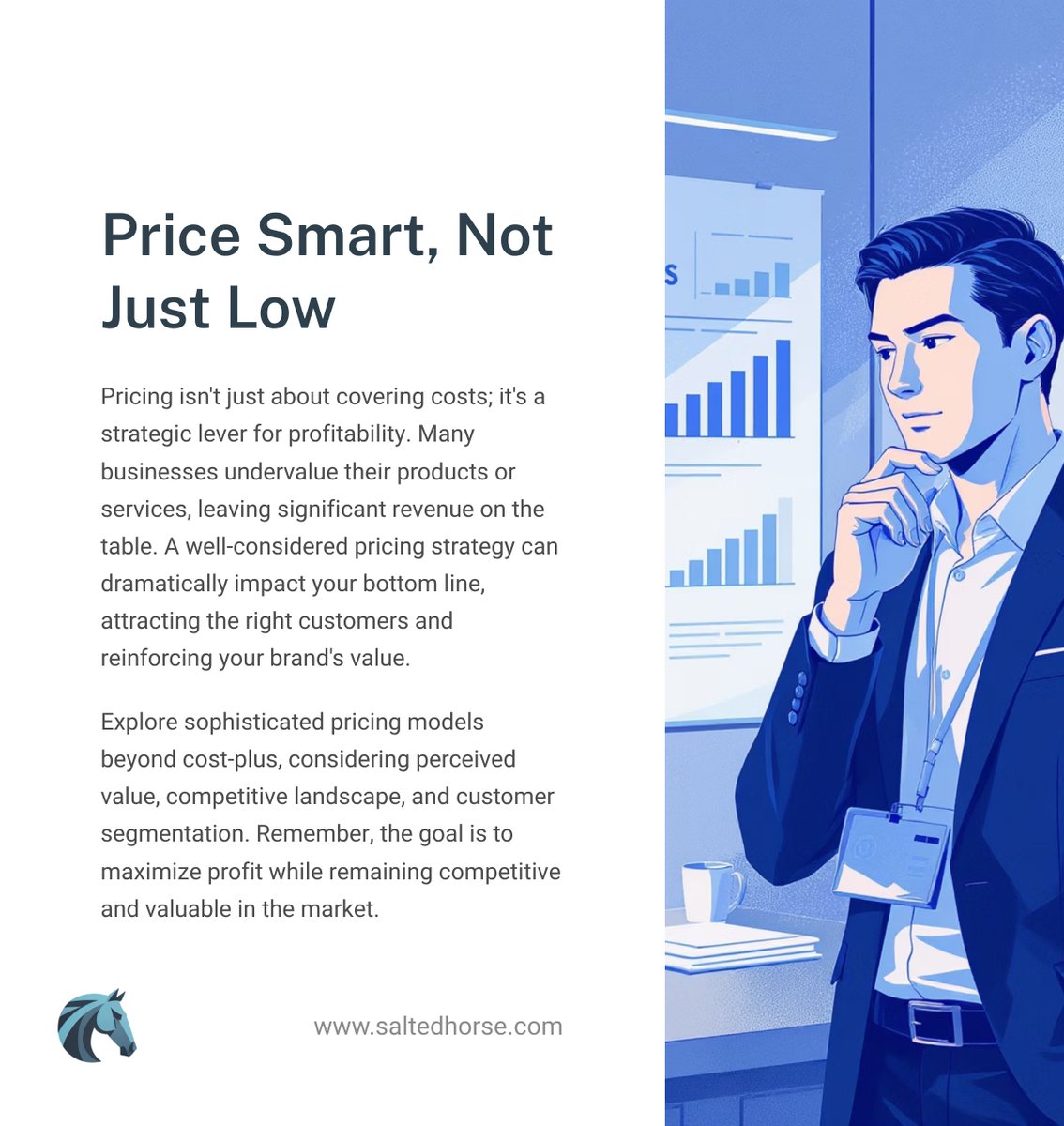 saltedhorsemg's tweet image. Hey small business owners, ever feel like your pricing’s off? This chart shows how a quick tweak can boost your margins—take a look and let’s chat about what works for you! #PricingStrategy #SmallBizTip
