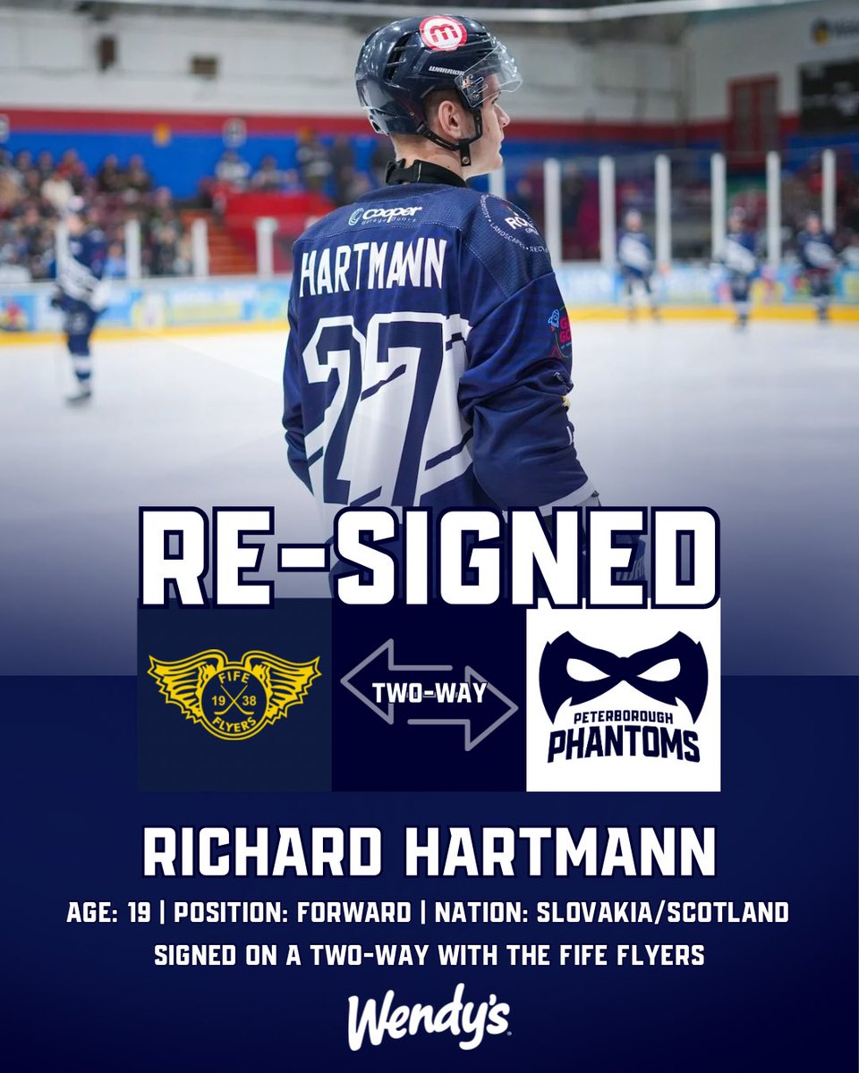 The Wendy’s Peterborough Phantoms are delighted to announce the return of forward, Richard Hartmann, on a two-way deal with the Fife Flyers!

He goes straight into the lineup for tonight’s game in Sheffield!

#WeArePhantoms 

gophantoms.co.uk/news/hartmann-…
