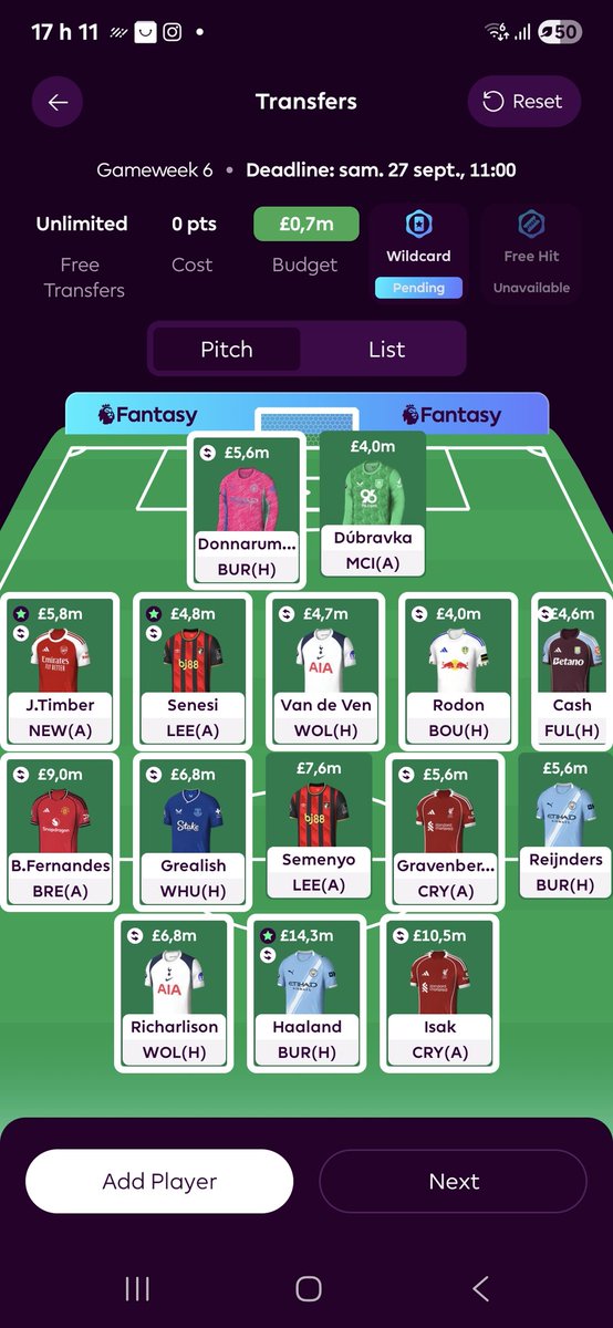 M1902CF's tweet photo. Pedro and Harry Or Richa and Cash ??

#Gw6 #FPLCommunity #FBL #WC https://t.co/QzXwT8vsVS