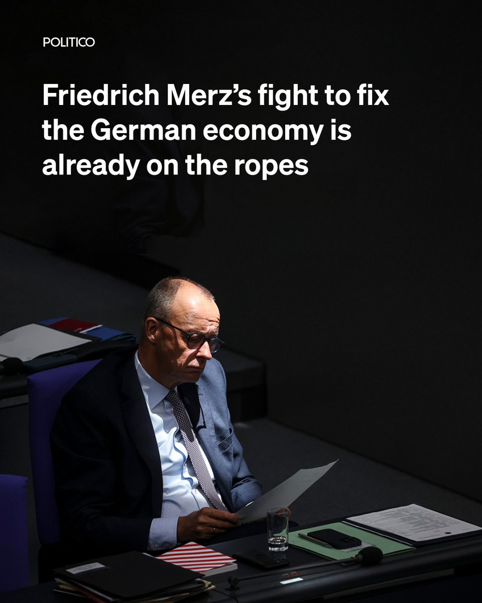 While Chancellor Friedrich Merz rose to power vowing to end Germany’s industrial malaise, the economic outlook has only darkened further since he came to power. 

Now, business leaders are openly venting their frustration. 

🔗 ow.ly/bnYZ50X2FXA