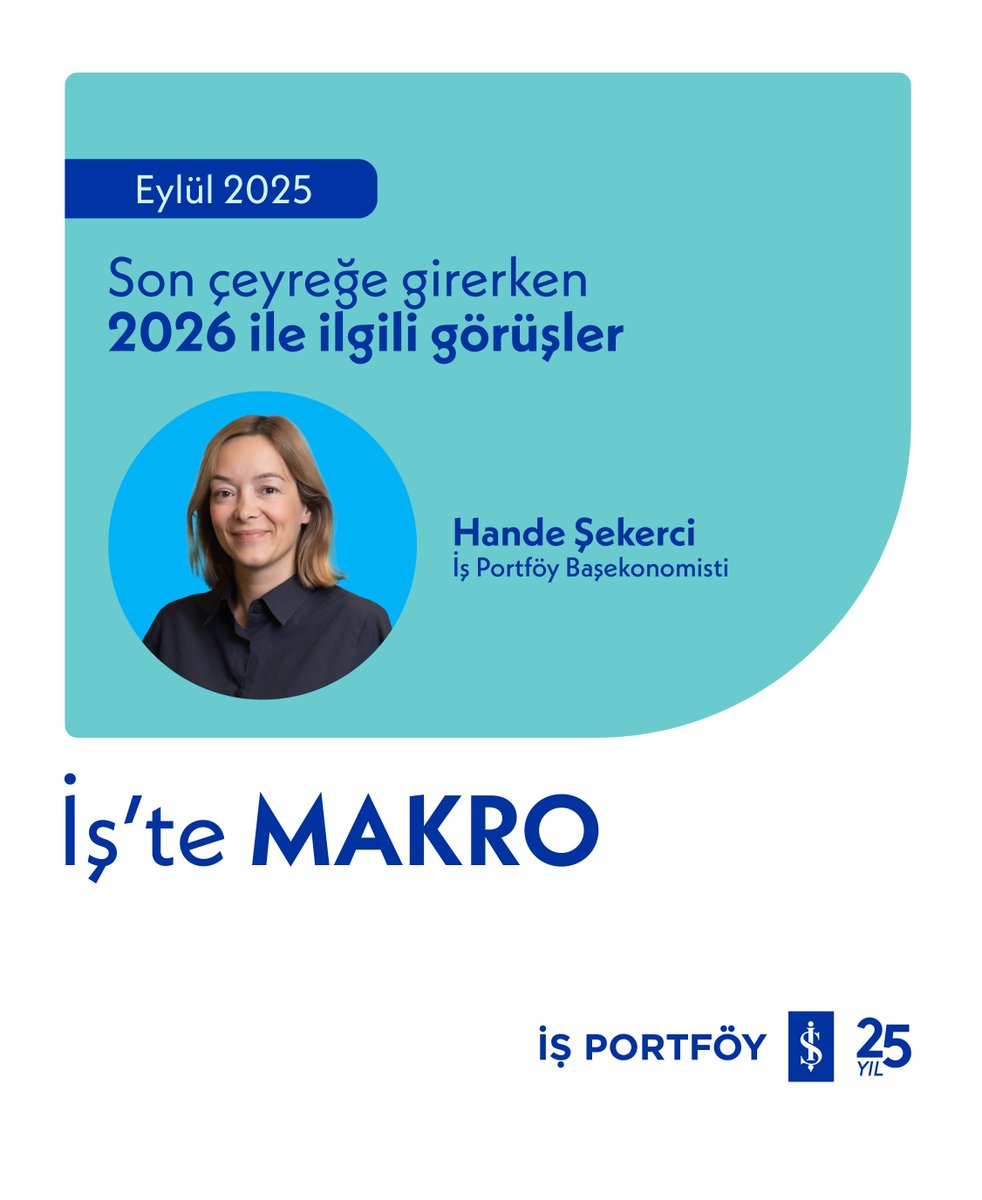 İş Portföy Başekonomisti Hande Şekerci’nin anlatımıyla “İş’te Makro Eylül: Son çeyreğe girerken 2026 ile ilgili görüşler” yayınını linkten izleyebilirsiniz.

YT:youtu.be/1PORrzMvu2I
Spotify:open.spotify.com/episode/3IUZEn…