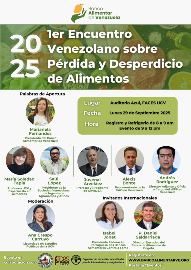 📢<a href="/FAO/">Food and Agriculture Organization</a> invita al 1er Encuentro venezolano sobre Pérdida y Desperdicio de Alimentos

🗓️ 29 de septiembre de 2025
⏰8:00am
📍Auditorio Azul, FACES, UCV

#DíaDPA #PérdidayDesperdicio #NoDesperdicio