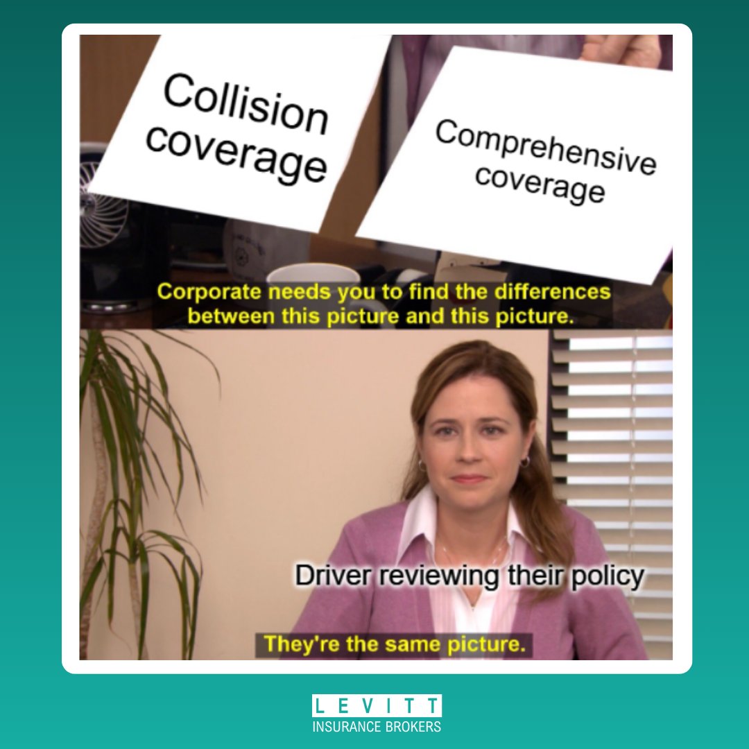 levittinsurance's tweet image. Collision covers when you hit something. Comprehensive covers when everything else hits you.

#carinsurance #autoinsurance #comprehensivecoverage #car #ontario #canada