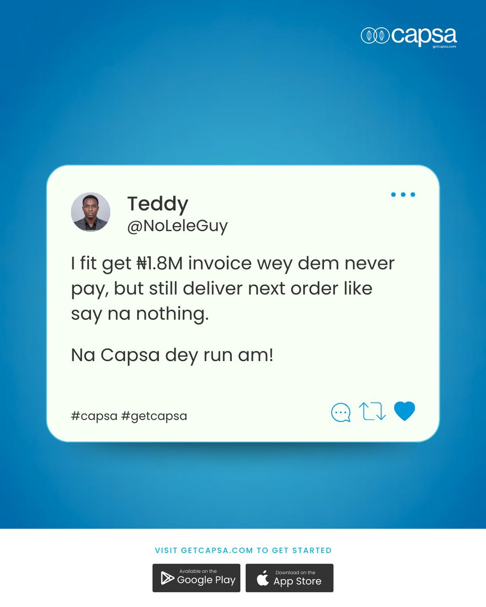 No be say na mouth sha. We just say make we drop update. 🙂

#GetCapsa #invoicefactoring #sme #vendors #nowahalacapital #TGIF