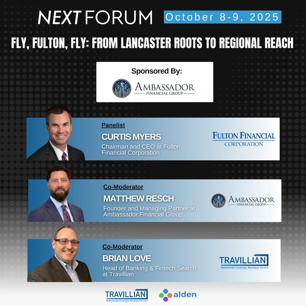 Travillian (@travilliangroup) on Twitter photo Fly, Fulton, Fly: From Lancaster Roots to Regional Reach
Inquire about an Invitation โก๏ธ thenextforum.com/contact
๐
 October 8โ9, 2025
๐ The Union League of Philadelphia
๐ฅ Hosted by: Travillian & Alden Investment Group Fly, Fulton, Fly: From Lancaster Roots to Regional Reach
Inquire about an Invitation โก๏ธ thenextforum.com/contact
๐
 October 8โ9, 2025
๐ The Union League of Philadelphia
๐ฅ Hosted by: Travillian & Alden Investment Group