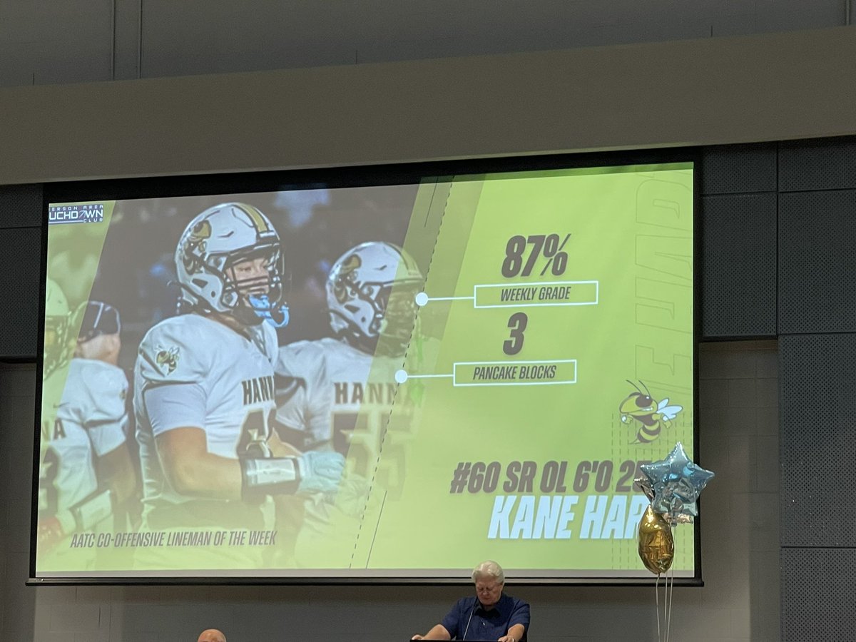 Congrats to Kane Hart on being selected offensive linemen of the week for the <a href="/AndersonTDClub/">Anderson Area Touchdown Club</a> 
<a href="/TLH_Football/">TL Hanna Football</a>