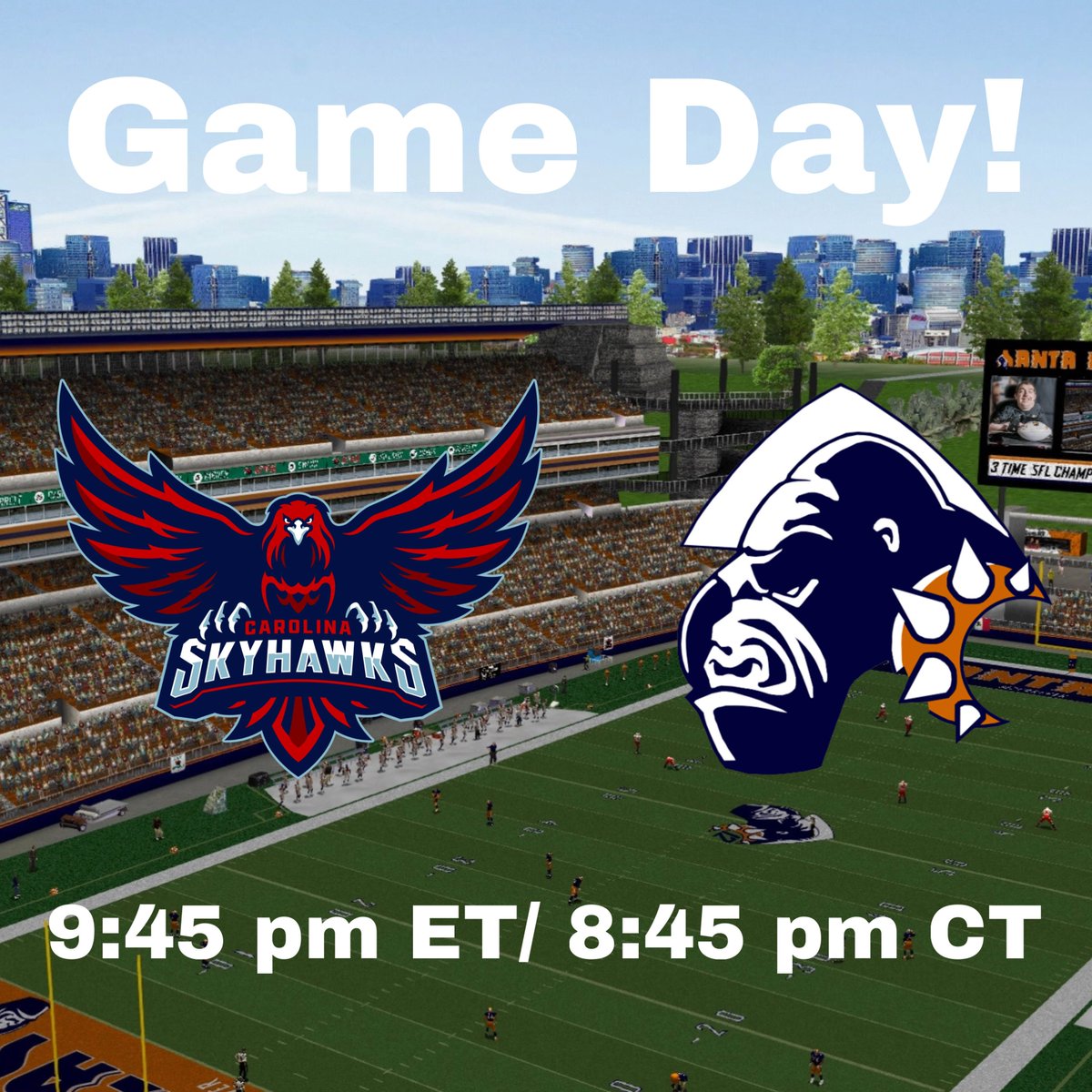 SFLAztecs's tweet image. Aztecs are ready to get back to winning form with this weeks throwback uniforms against the Skyhawks!
@simulationfl #AztecEmpire