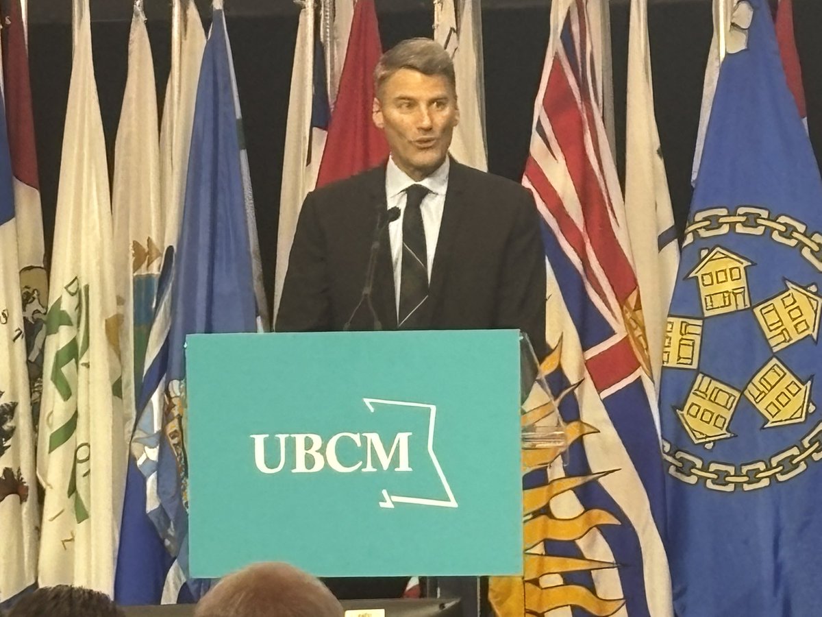 Fed Housing Mstr <a href="/gregorrobertson/">Gregor Robertson</a> on #BuildCanadaHomes “we need to reinvent the way we build….mass timber,  kitchen and bath pods manufactured off-site, standard designs and less approvals processes. #UBCM
