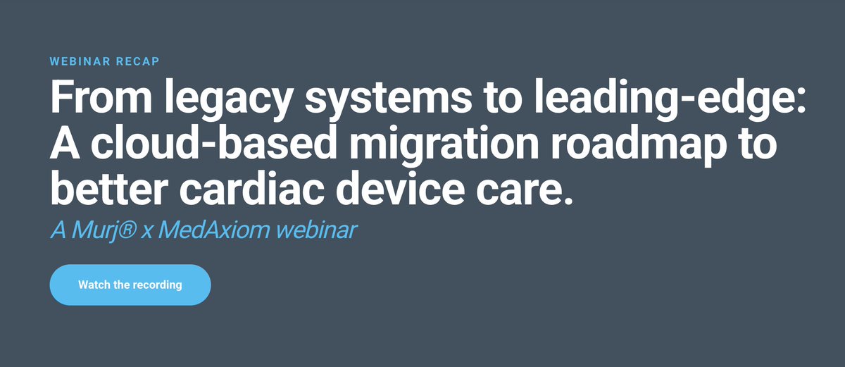 For many CIED clinics, moving from a legacy system to a modern platform can feel like a huge undertaking.

That’s why Murj cardiac device management makes it simple to migrate years of patient history safely, accurately, and without disruption.

Tune in to our recent webinar with