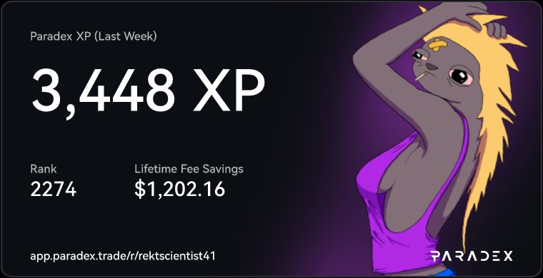 Crazy grind in the past few days for xp LFG @tradeparadex

app.paradex.trade/r/rektscientis…