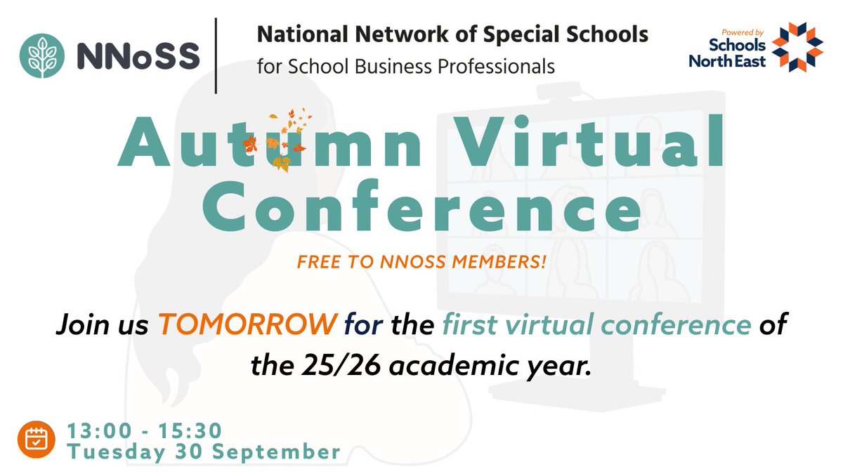 We’re excited to remind you that our first virtual conference of the 25/26 year takes place tomorrow!

And don’t forget: these virtual conferences are completely FREE for all NNoSS members. If you haven’t booked your place yet, there's still time: nnoss.co.uk/upcoming-event…

#SEND