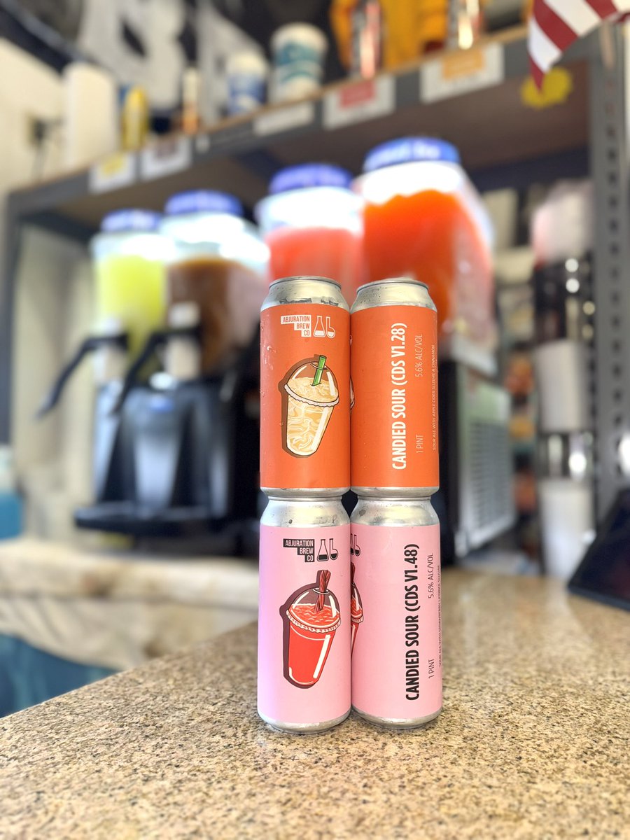 Let’s get slushed up!!🥤

Ahead of tomorrow’s annual Slushtoberfest celebration, the fine folks down at <a href="/AbjurationBrew/">Abjuration Brewing</a> sent over two delicious new brews to us today - Candied Sour v1.28: Apple Cider Slushie and v1.48: Strawberry Twizzler Slushie! Both available as singles while