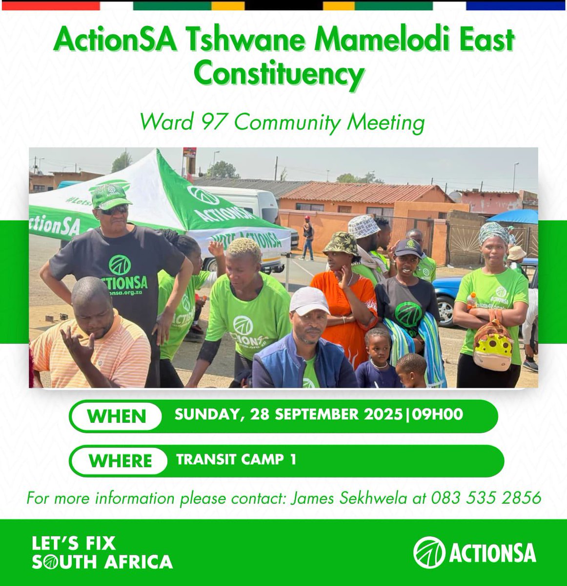 ActionSA Tshwane will be having a busy weekend with different events in different areas. Look for your area and join us.