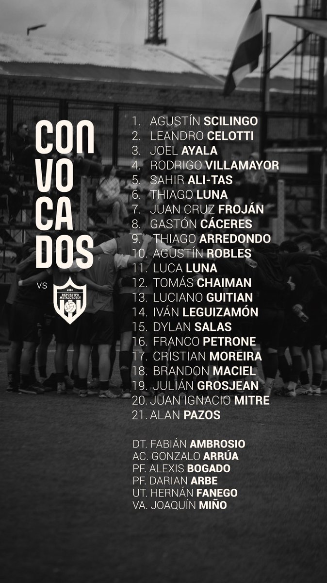 📋 Concentrados 🆚 Dep. Metalúrgico para la fecha 10 del Torneo Promocional Amateur 2025🏆