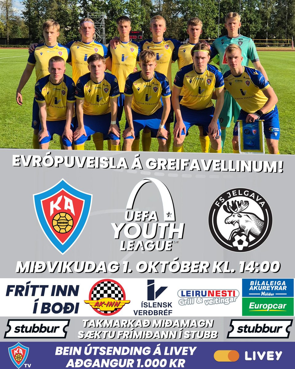 EVRÓPUVEISLA Á GREIFAVELLINUM Á MIÐVIKUDAGINN - FRÍTT INN! #LifiFyrirKA