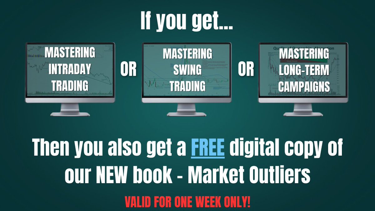 To celebrate the launch of our first book, we are giving away free digital copies to anyone who enrolls in one of our "Mastering" specials.

Mastering Intraday - Part 1: wyckoffanalytics.com/demand/masteri…

Mastering Intraday - Part 2: wyckoffanalytics.com/demand/masteri…

Mastering Swing: