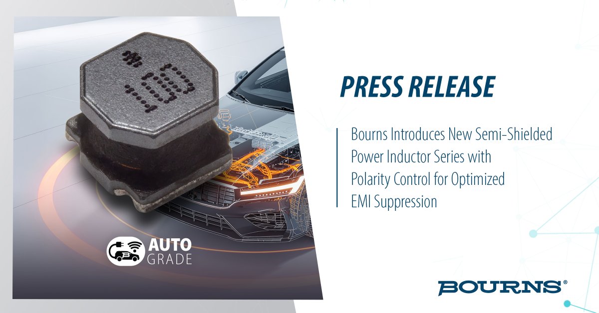Minimize magnetic field radiation in your designs! Bourns SRN5040TA-P semi-shielded inductors are here. Check it out: bourns.co/4mSuUYN 
#inductors #powerManagement #Bourns