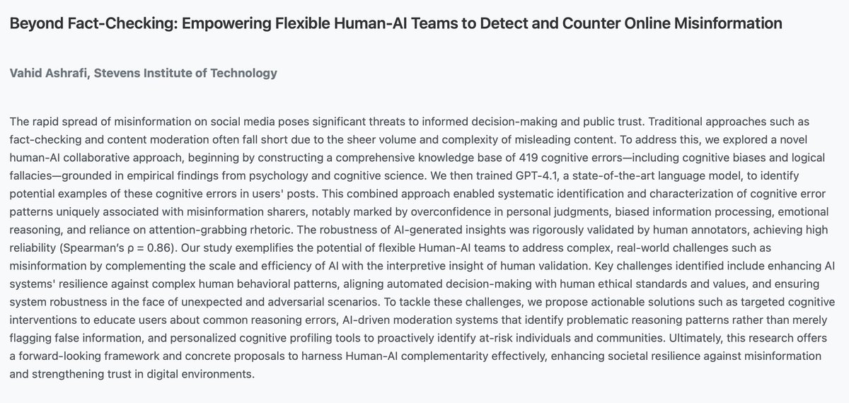 byrd_nick's tweet image. Proud of Vahid's use of #computational #CogSci to identify and compare #reasoning errors in #Reddit users and communities.
He's presenting it at an #AI + #decisionSci workshop at #CMU : cmu.edu/ai-sdm/researc…
Follow him for alerts about this and more: researchgate.net/profile/Vahid-…