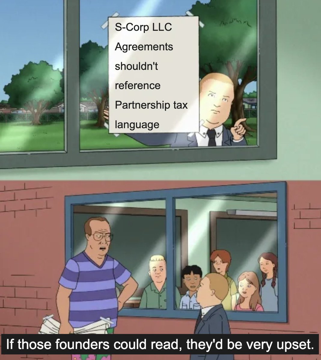 Make sure you read your S-Corp LLC agreements carefully!

Terms like "capital account," "preferred return," or "§704" could accidentally bust your S-election and result in a C-Corp.

This is especially important when converting from partnership to S-Corp.