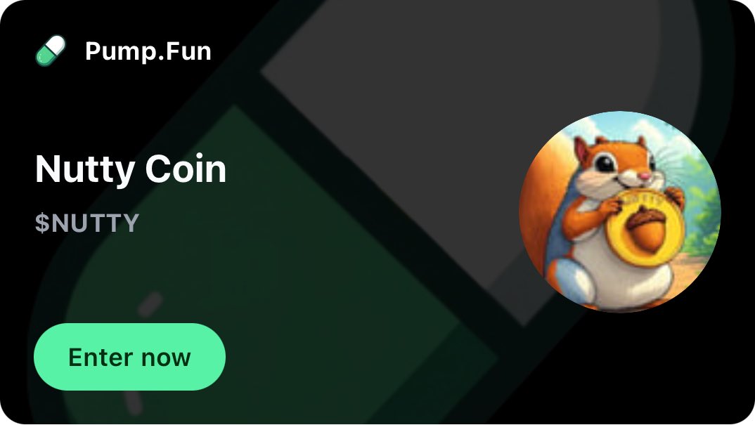 coinmachine_'s tweet photo. $NUTTY has officially dropped on ⁦@pumpdotfun⁩

#MemeCoins #PumpFun #Crypto #Nutty #Squirrel 

https://t.co/vwLX6Cb0zU https://t.co/c8WoFLHjnC
