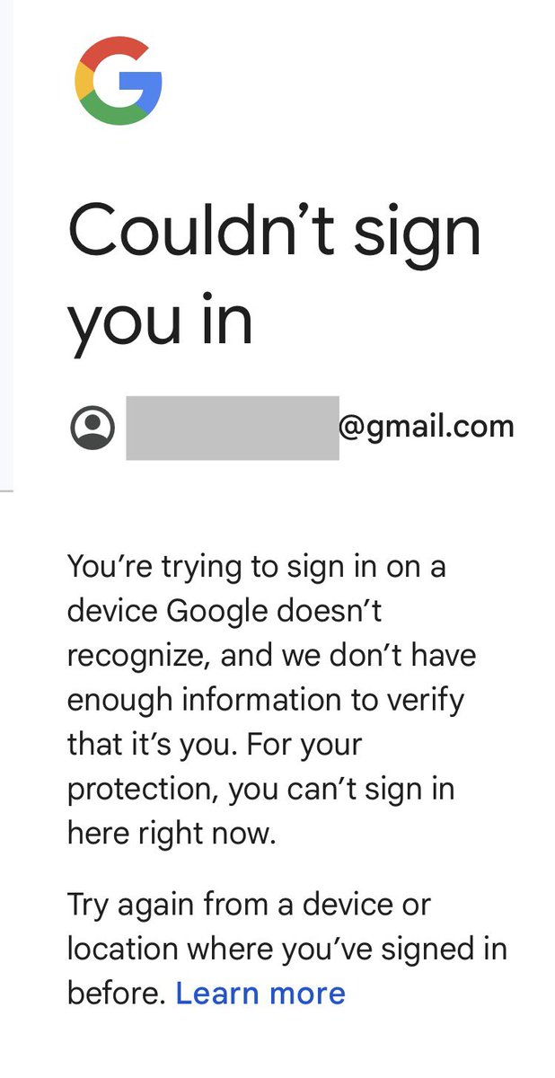 Use a passkey they said. Use 2FA they said.

Travel to a location where you have previously signed in from they said.